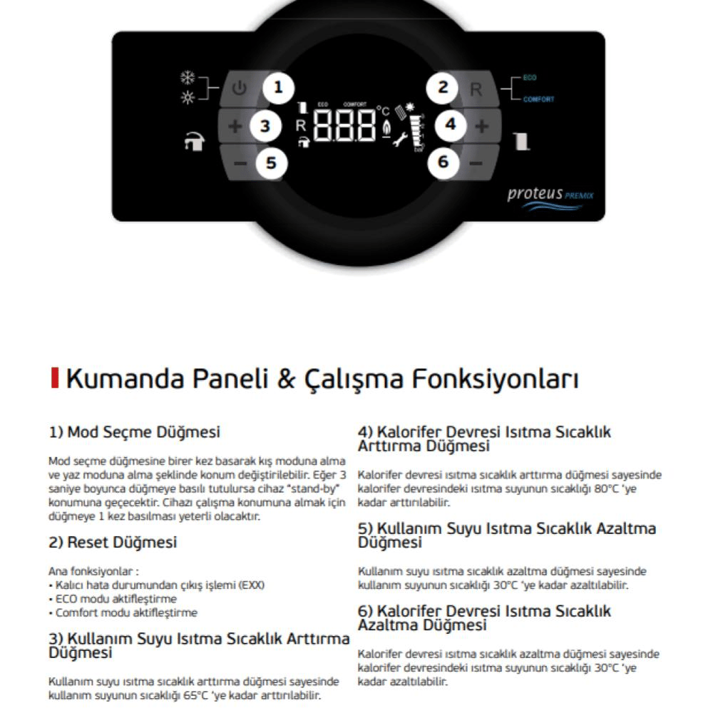 Eca Proteus Premix 24 kw HM ErP - (Tam Yoğuşmalı Kombi)-ECAKOMBİ15