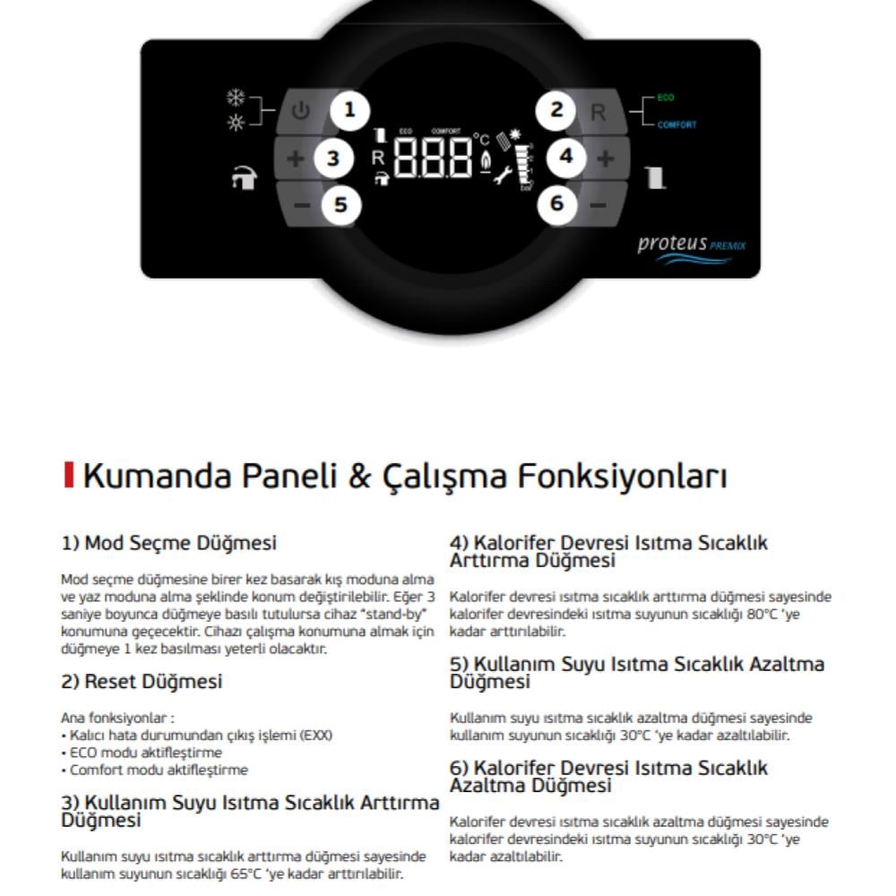 Eca Proteus Premix 28 kw HM ErP - (Tam Yoğuşmalı Kombi)-ECAKOMBİ16