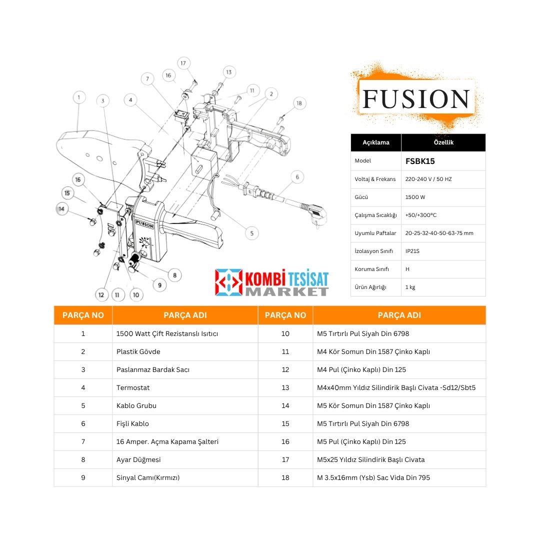 Fusion Kaynak Makinesi FSBK15 (Ayak Hariç)