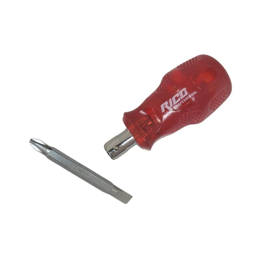 USTA TAKIM-Rico-Rico 2 Fonksiyonlu Kraft Topaç Tornavida Kırmızı (Düz-Yıldız)-003-RD0821