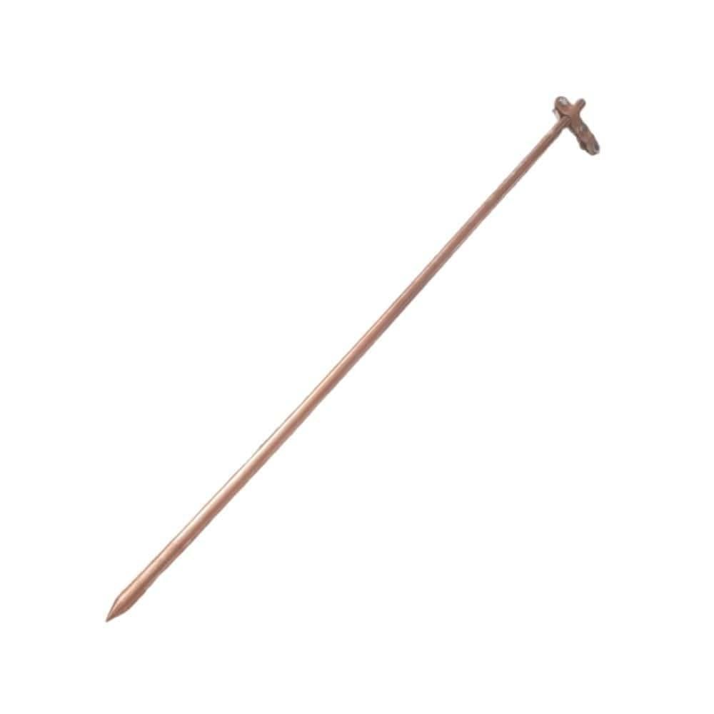 Gaz Emniyet Ekipmanları-Diğer-Saf Bakır Topraklama Çubuğu-80 cm 12 mm-Klemens Dahil-Bakırç03