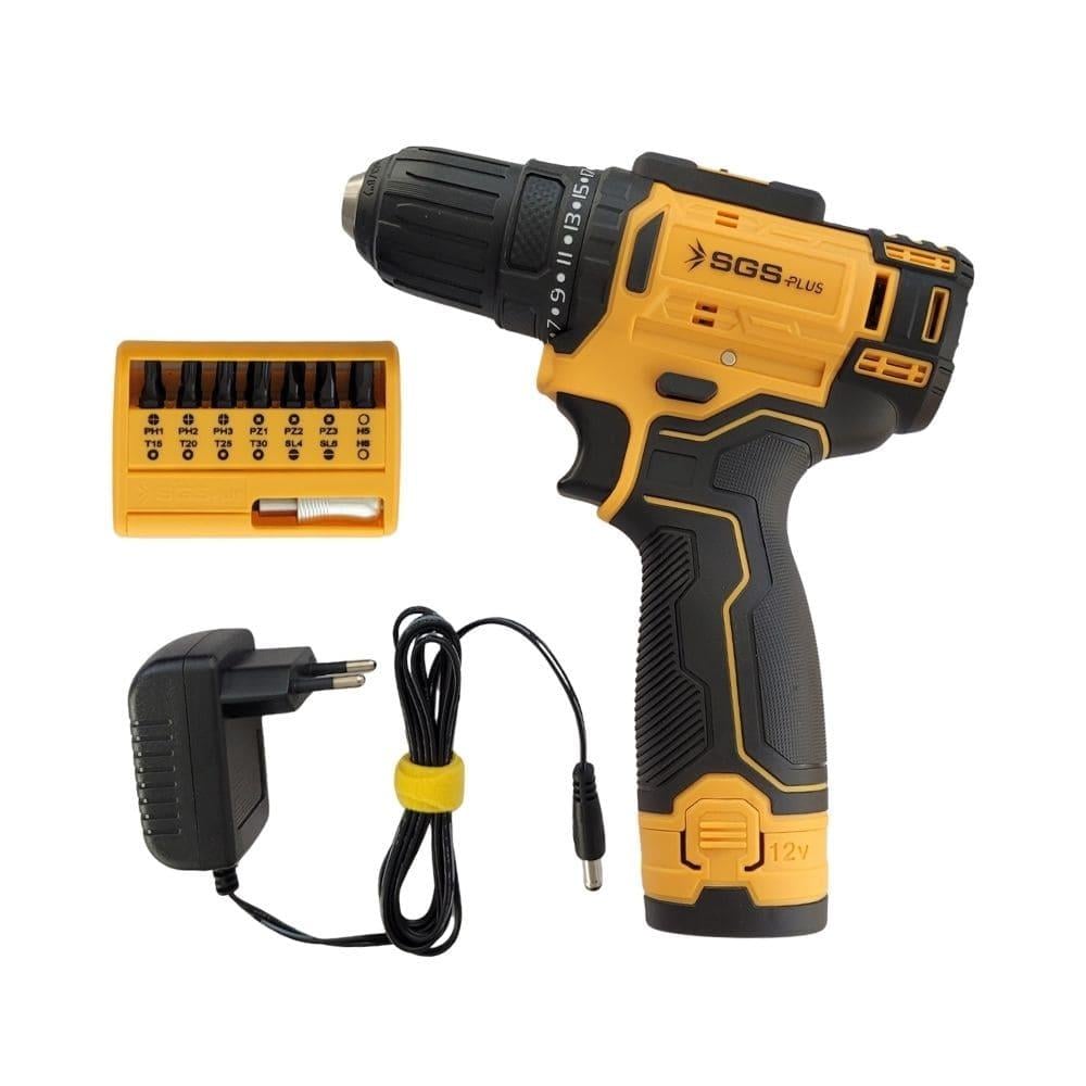 SGS Akülü Vidalama Seti 12 Volt (1x1.5Ah) Özel Kutu ve Bits Uç Seti Hediye