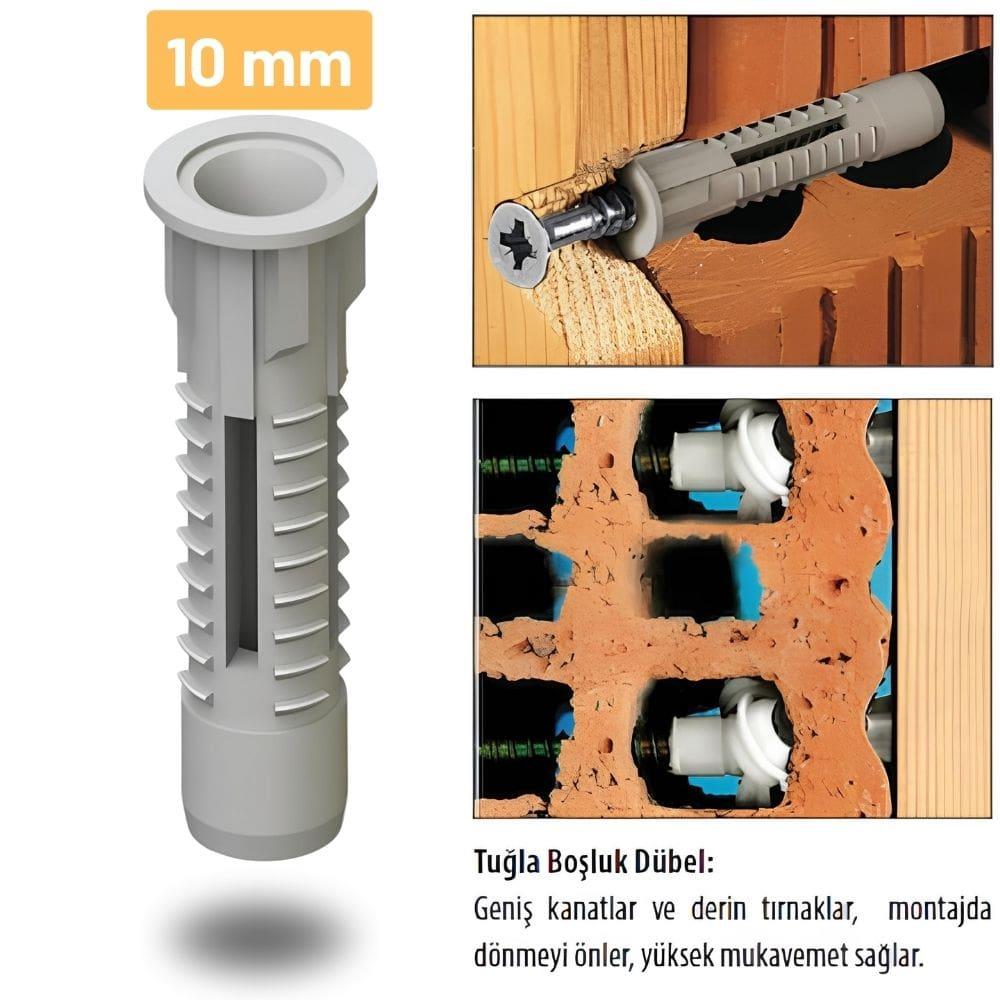 Vida ve Dübeller-Diğer-Tuğla Boşluk Dübeli - ø10 mm-dbl04-10