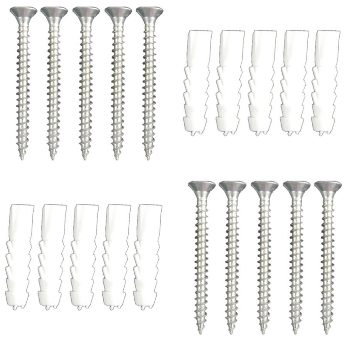 Vida ve Dübel Seti - 8 Lik - (1 Paket 10 Adet)
