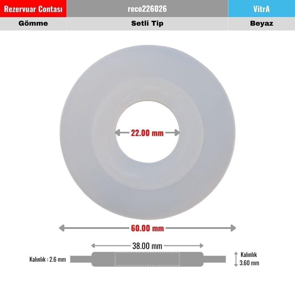 CONTALAR-Diğer-Vitra Gömme Rezervuar Tahliye Contası 22x60 mm Setli Beyaz-reco226026