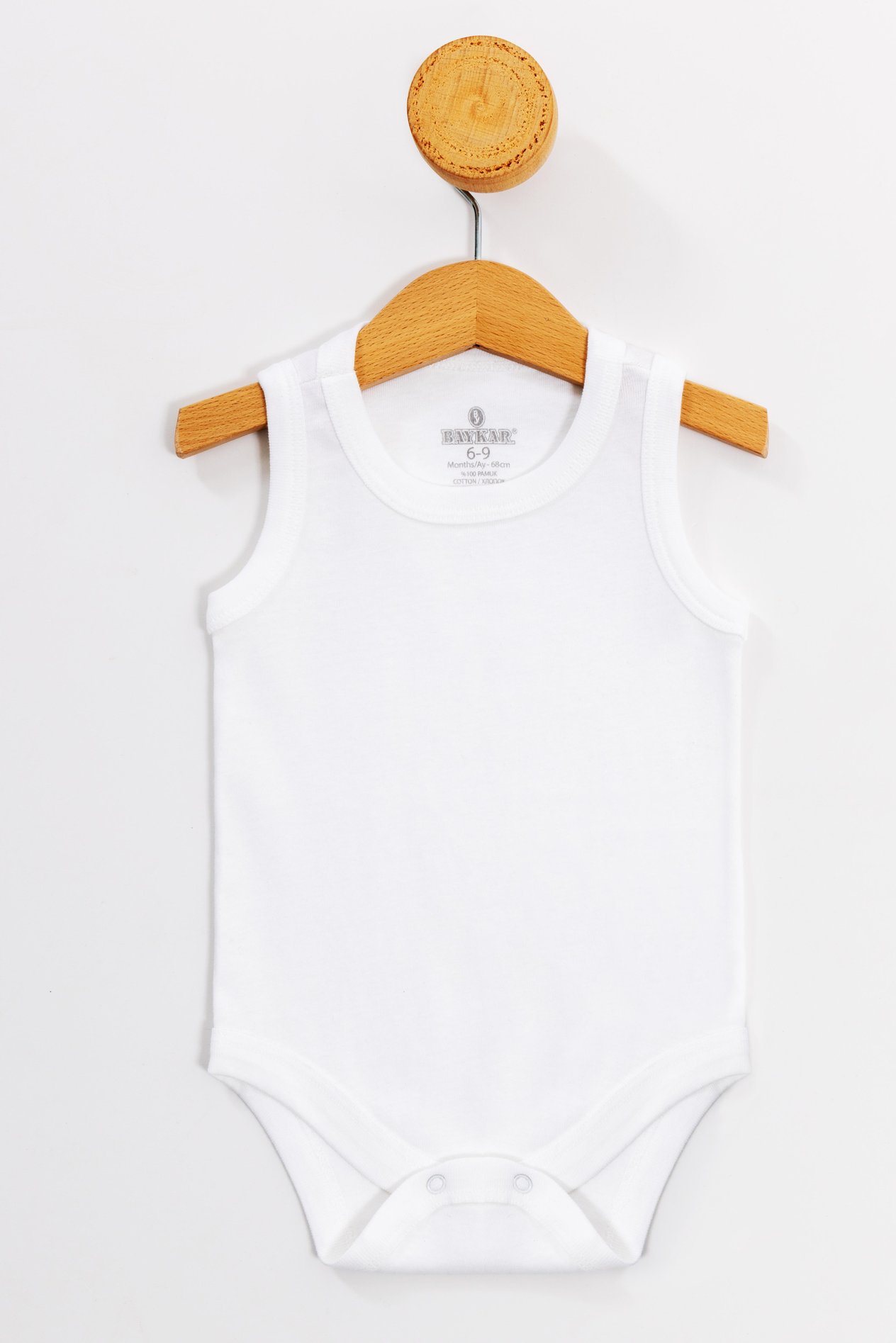 %100 Organik Pamuklu Bebek Çıtçıtlı Zıbın Body 2'li Paket Beyaz