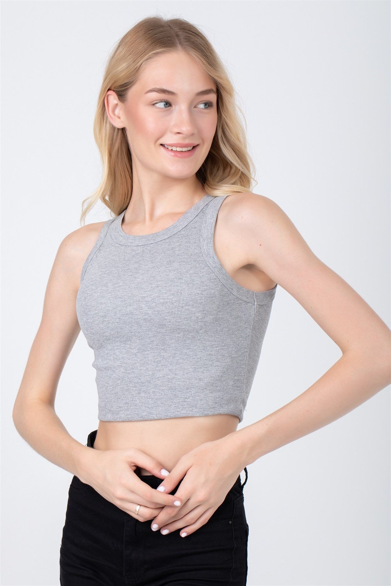Baykar Kadın  Kaşkorse Crop Büstiyer Atlet 6105 Gri