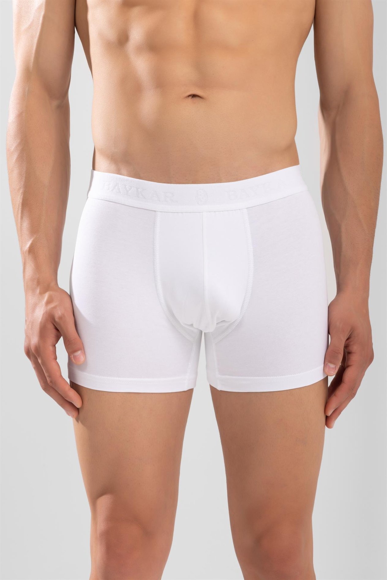 Erkek Compact Pamuklu Düz Boxer 3'lü Paket Beyaz