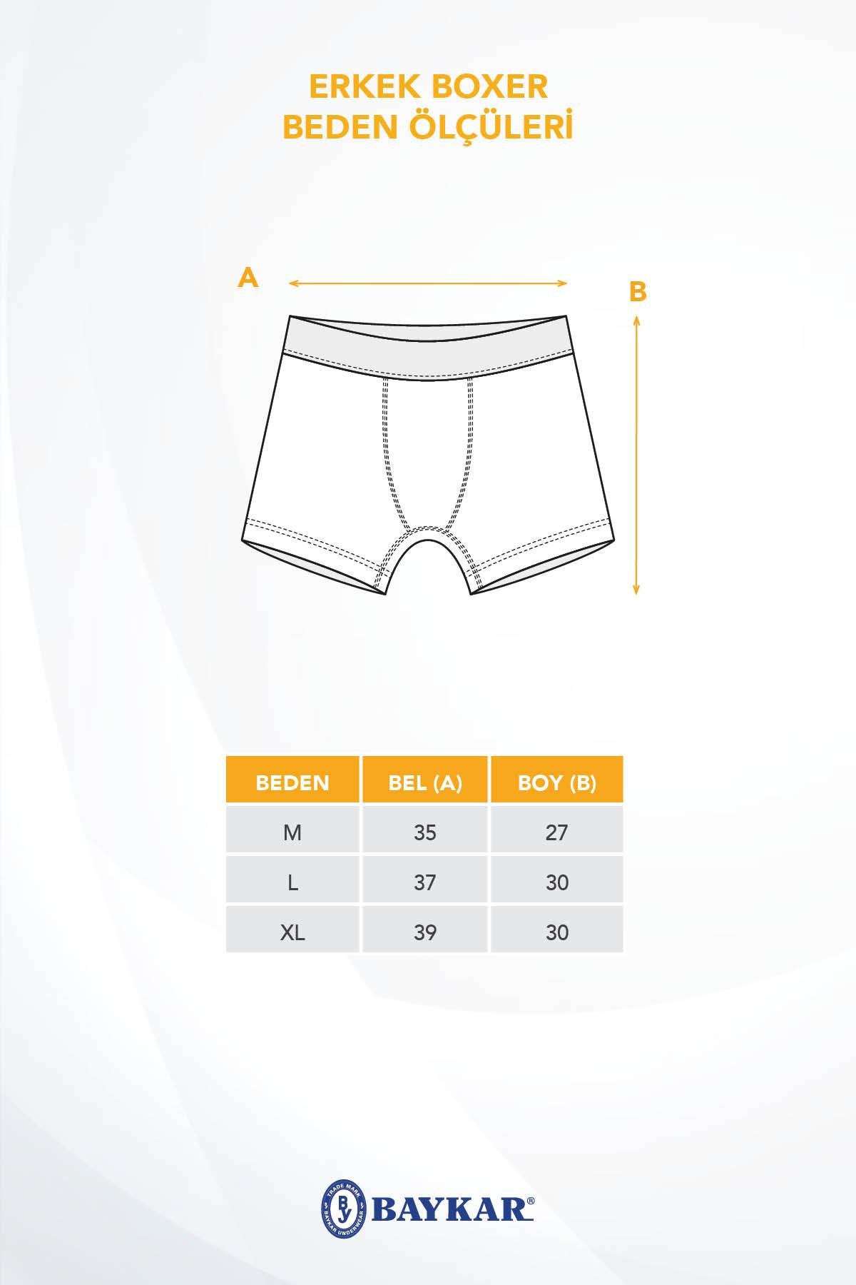 Erkek Desenli Likralı Pamuklu Compact Boxer 1995 Füme