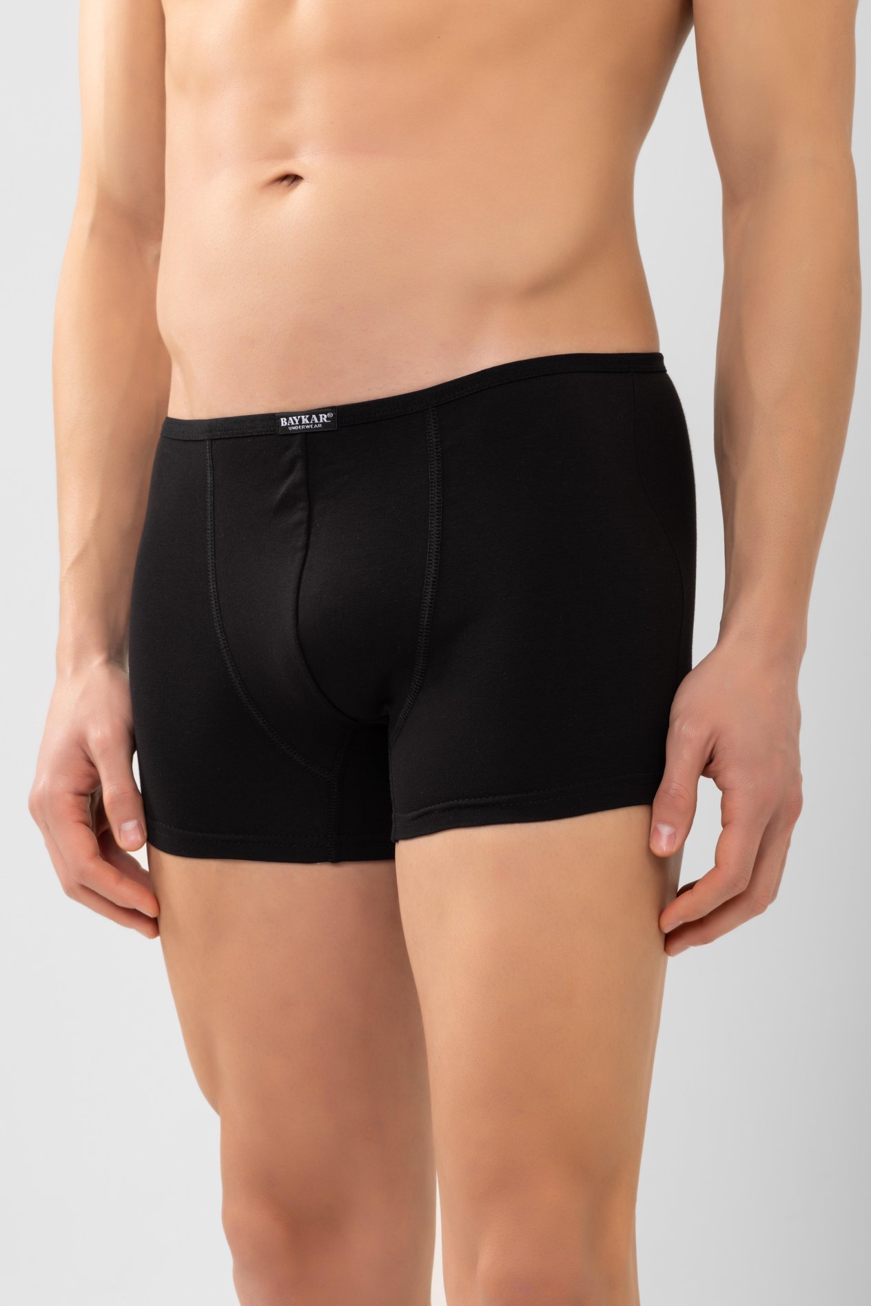 Erkek Modal Likralı Düz Boxer 1113 Siyah