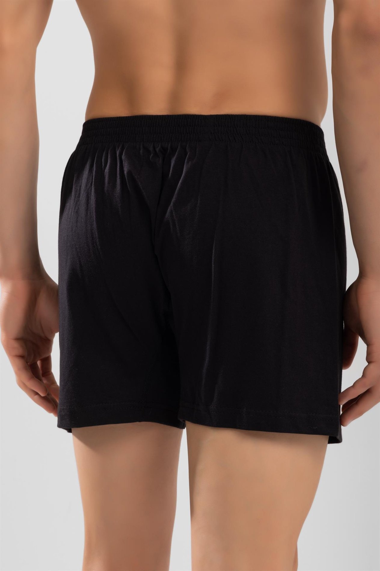 Erkek Pamuklu Rahat Kesim Havlu Bel Boxer 3'lü Paket Siyah