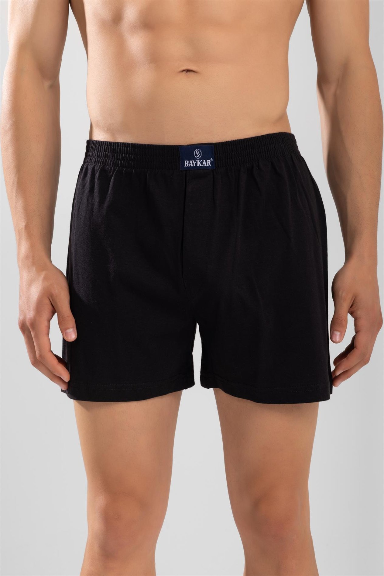 Erkek Pamuklu Rahat Kesim Havlu Bel Boxer 3'lü Paket Siyah
