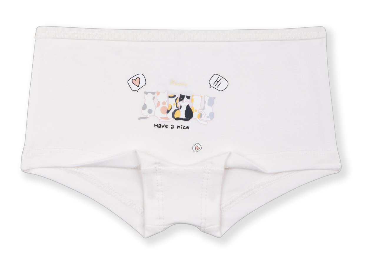 Kız Çocuk Pamuklu Renkli Baskılı Likralı Boxer 3'lü Paket 5362 Renkli