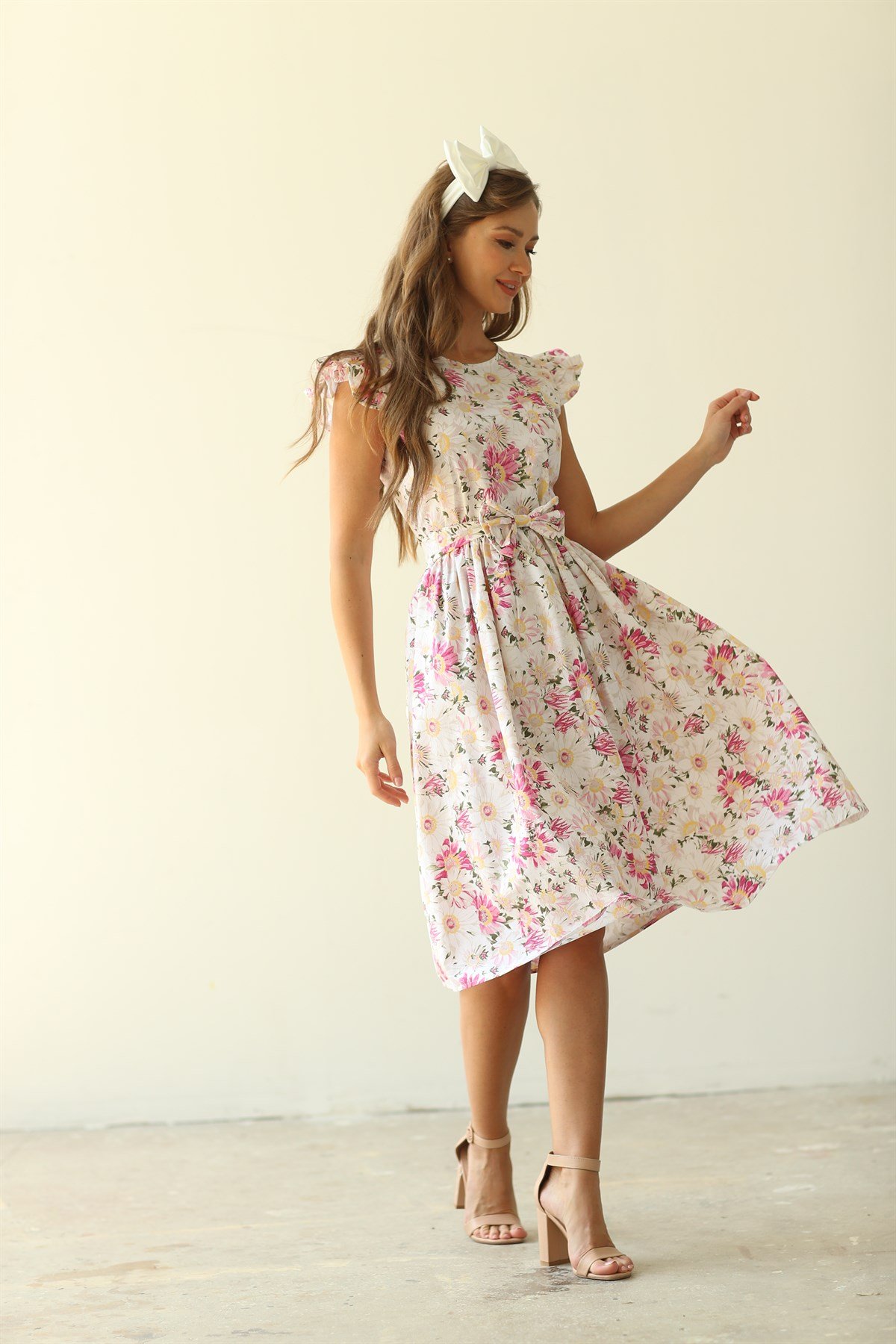 PEMBE PAPATYALI ANNE KIZ KOMBİNİ