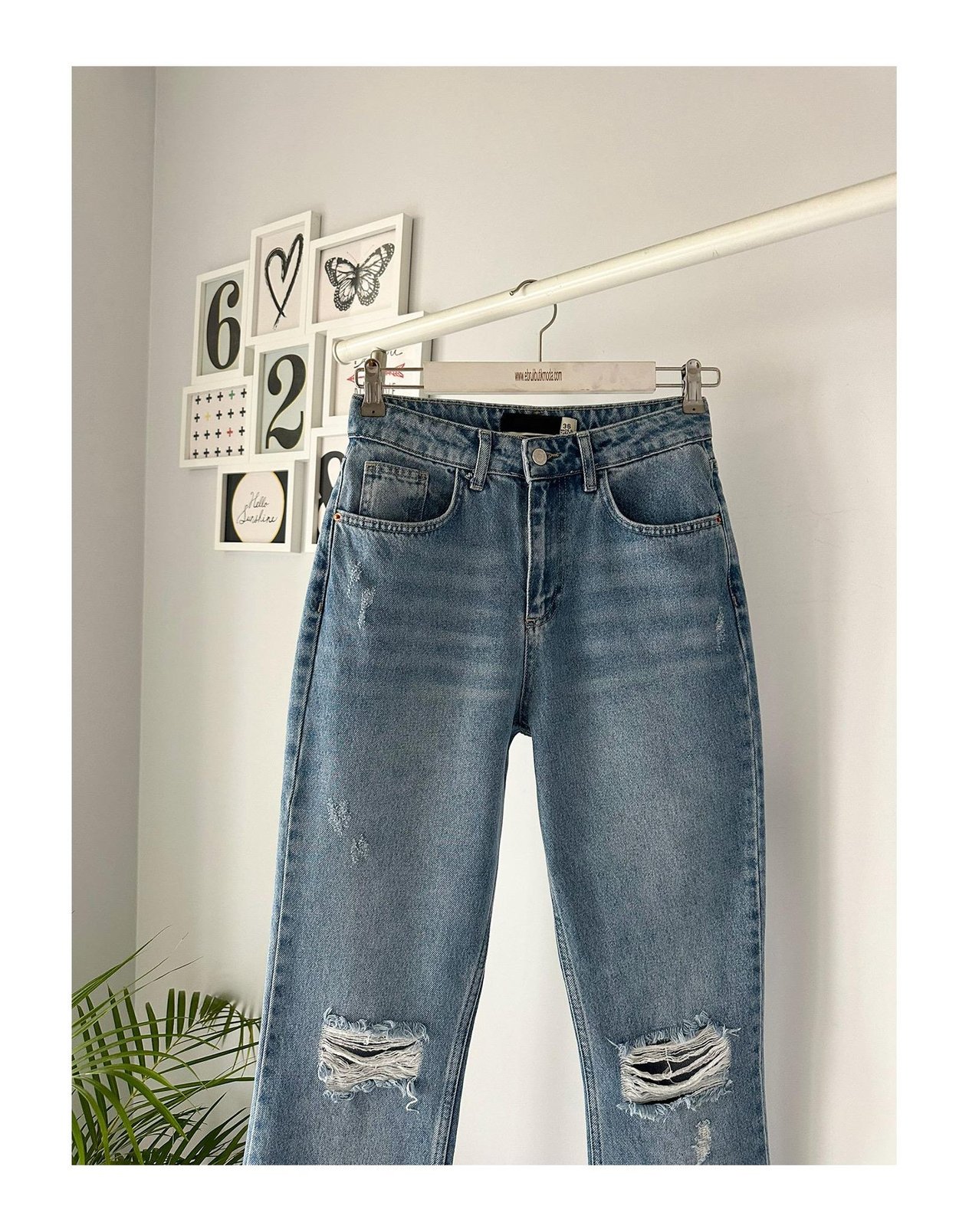 DİZİ YIRTIK FLARE JEAN