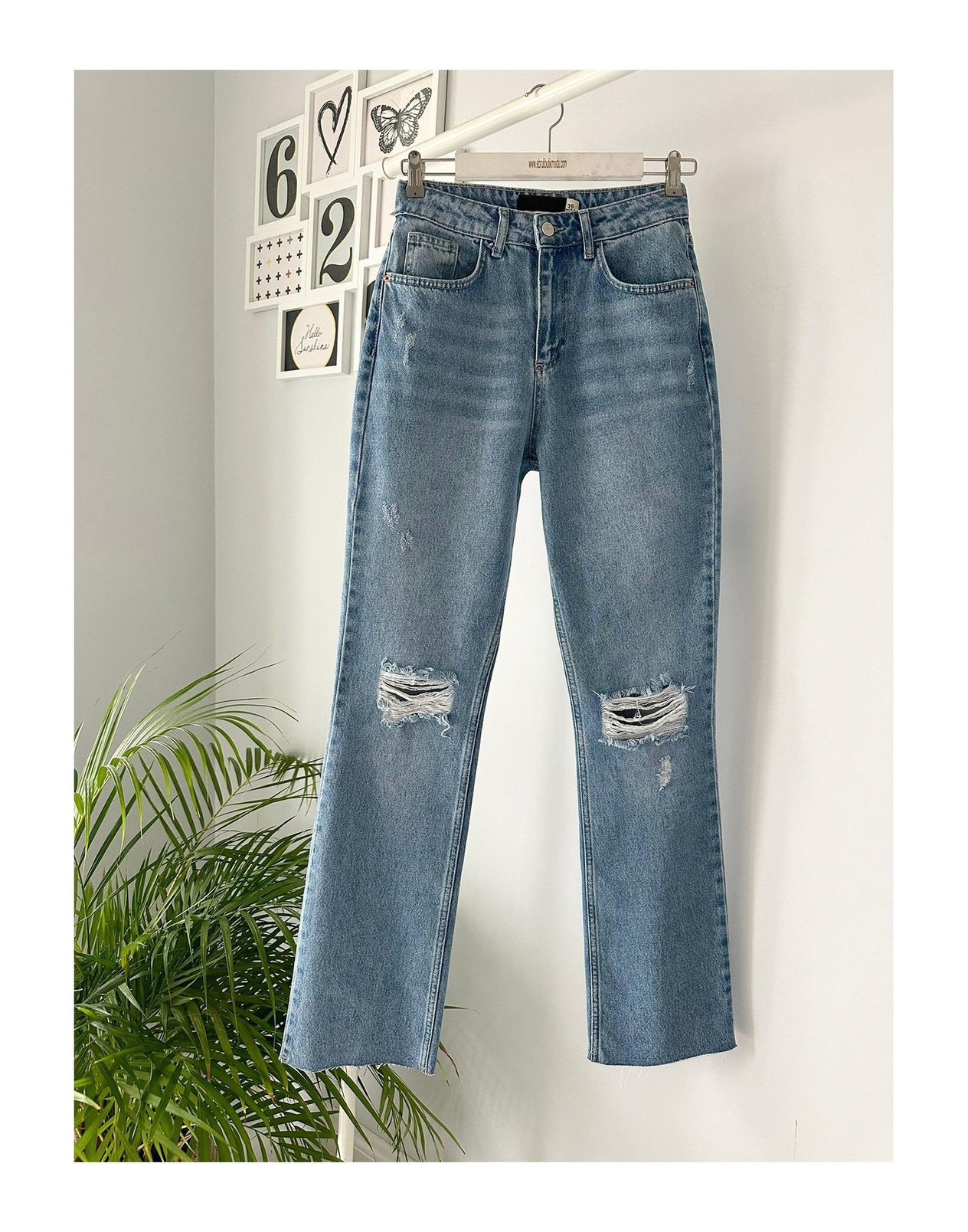 DİZİ YIRTIK FLARE JEAN
