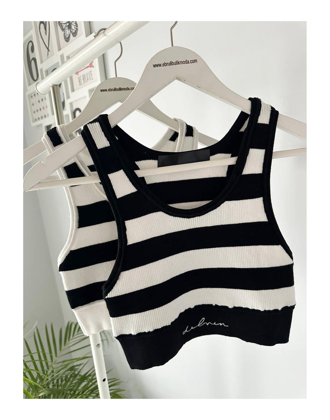 KALIN ÇİZGİLİ CROPTOP