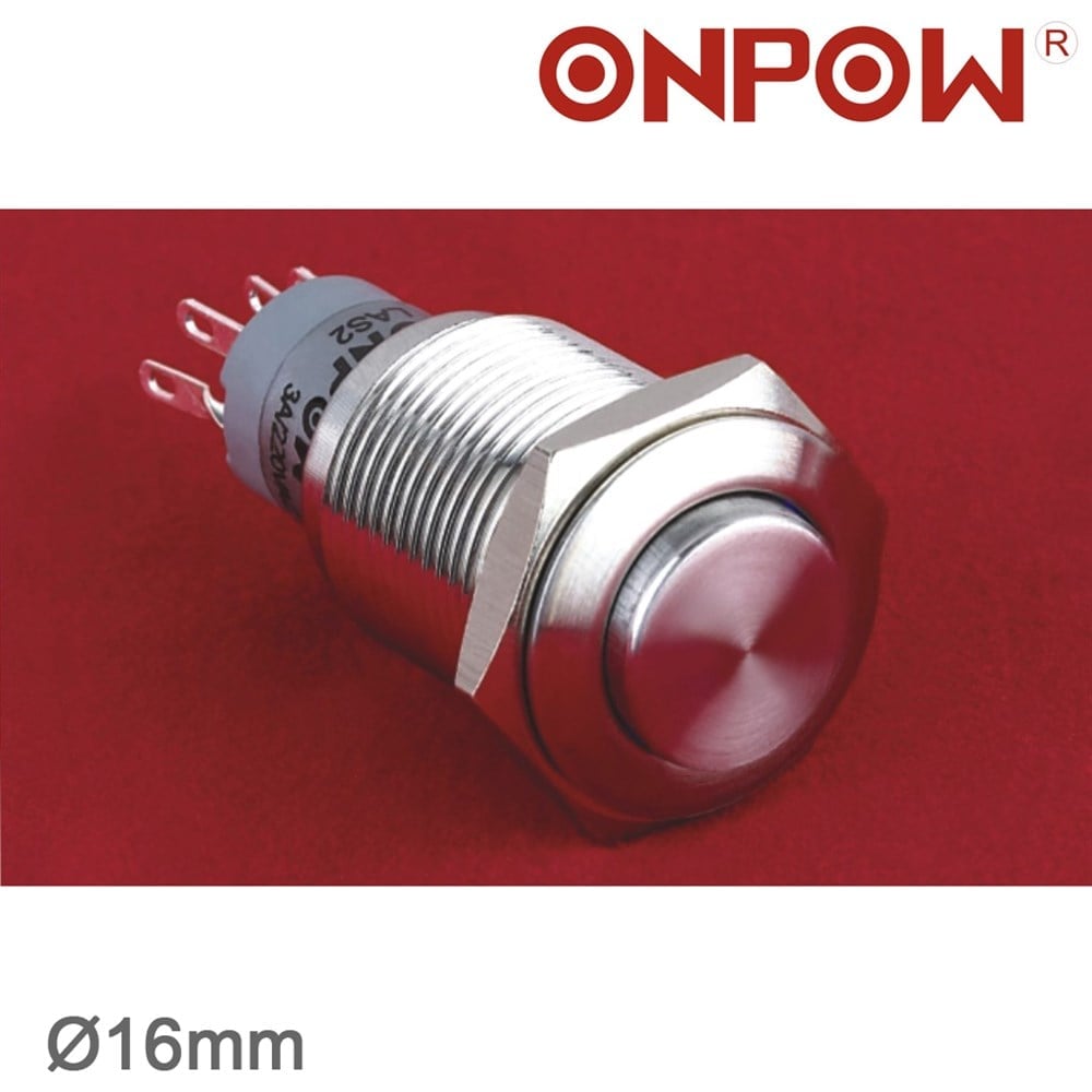 NO64 LAS2-GQH-11Z 16mm Metal Kalıcı Buton IP67