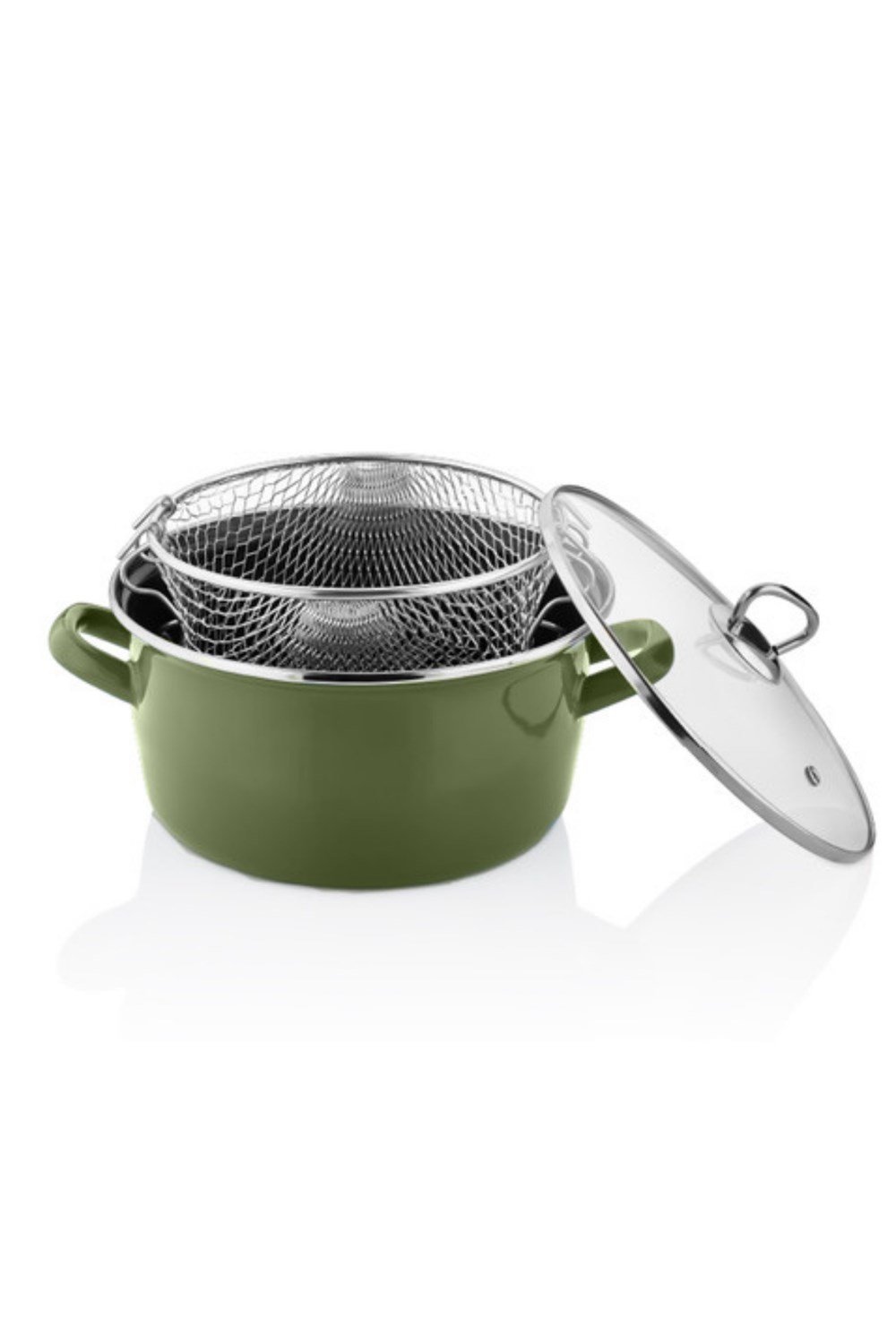 PAÇİ-22 CM ZEYTİN YEŞİL 4.5 LT. KIZARTMA TENCERESİ