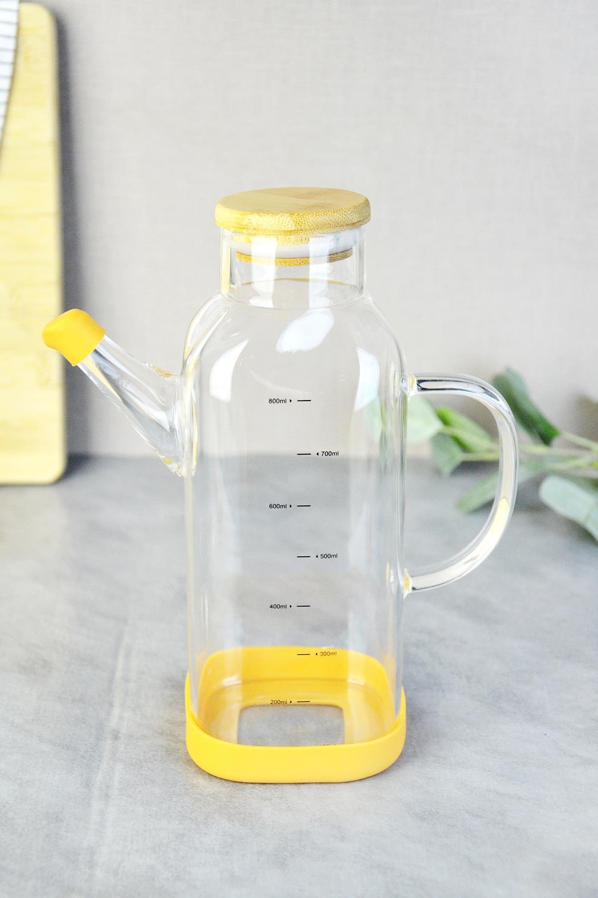 PAÇİ-ALİSA 800 ML BAMBU KAPAKLI KARE YAĞLIK