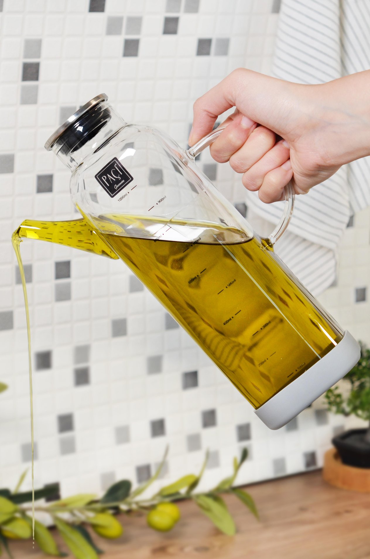 PAÇİ-ALİSA 800 ML METAL KAPAKLI CAM YAĞLIK