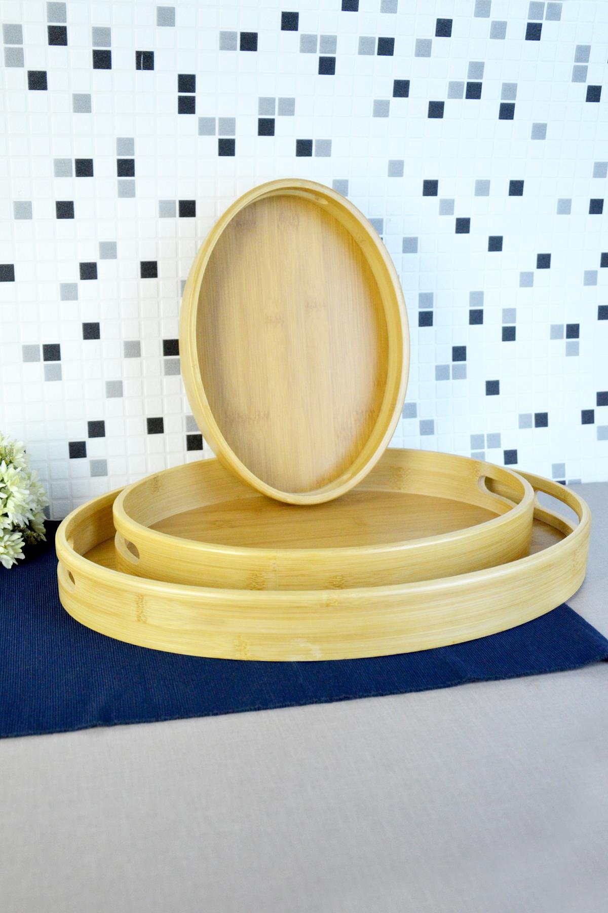 PAÇİ-BAMBU 3'LÜ OVAL DERİN TEPSİ SETİ