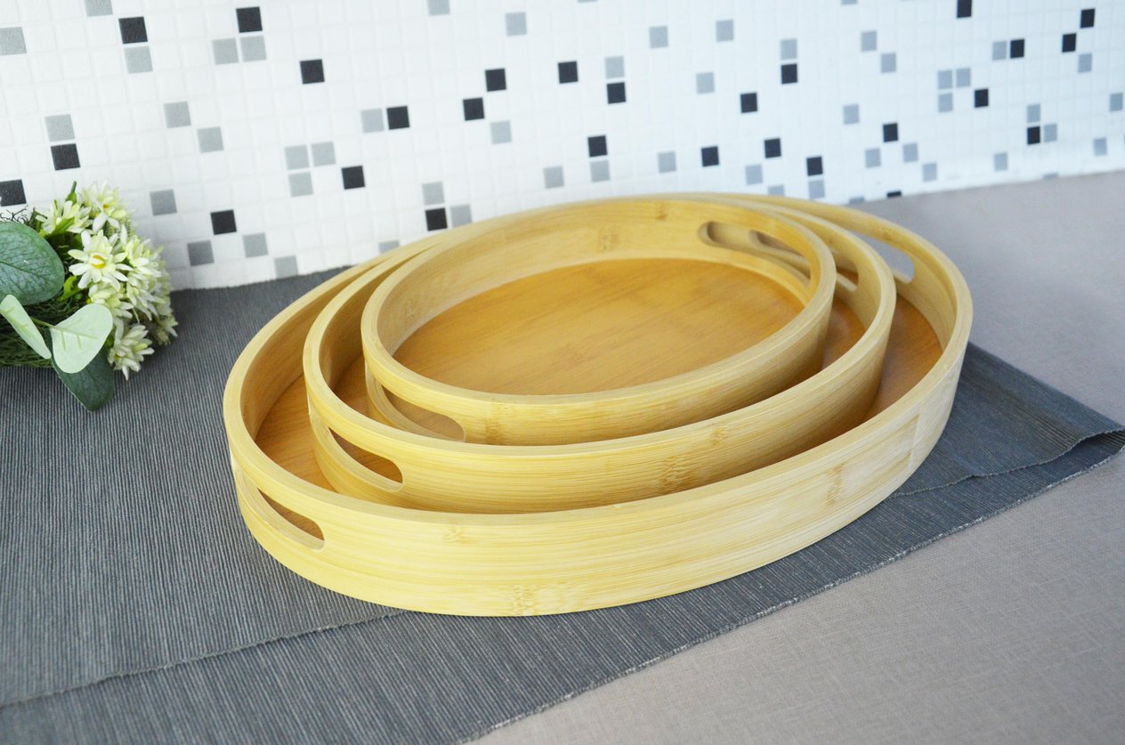 PAÇİ-BAMBU 3'LÜ OVAL DERİN TEPSİ SETİ
