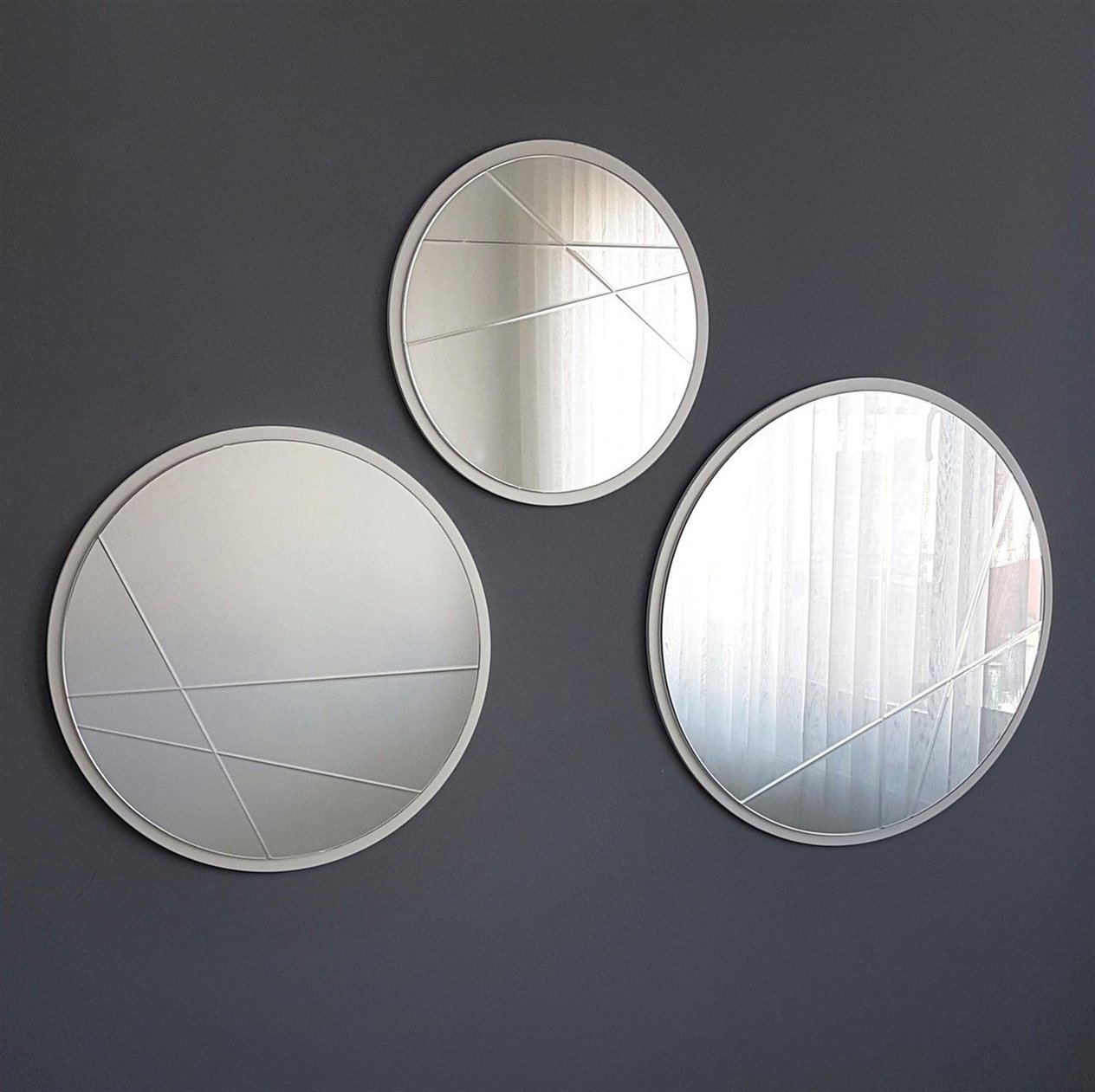 NEOstill - 3 lü Modern Yuvarlak Ayna 60/50/40 A801