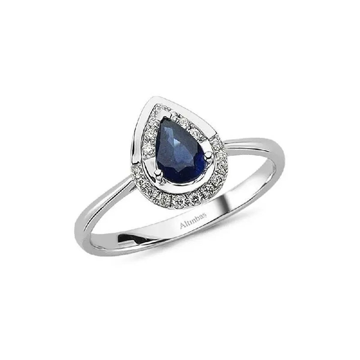 0.08 Karat Pırlanta Safir Yüzük