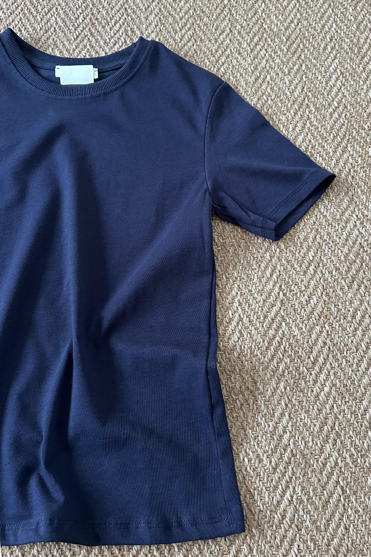 Kadın Basic Oversize Tshirt - LACİVERT