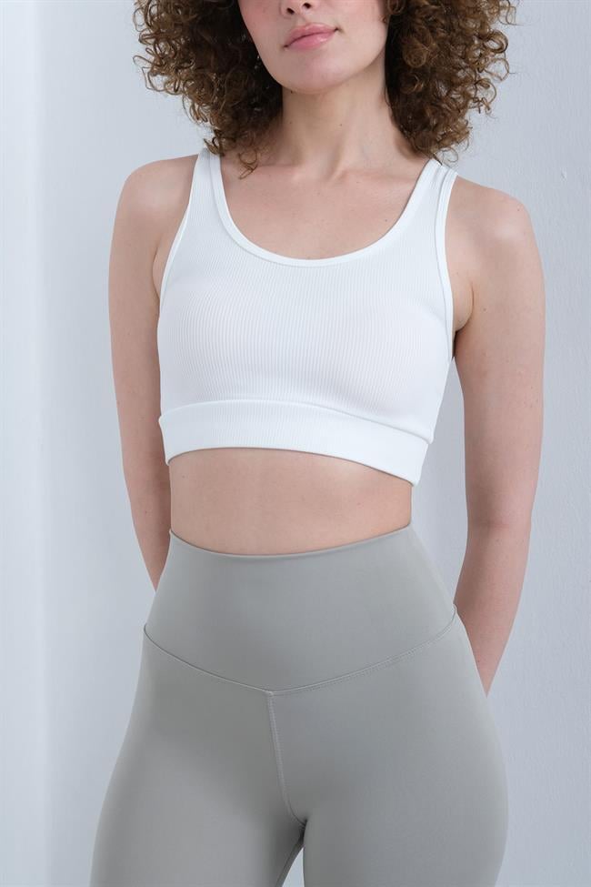 Kadın Fitilli Kalın Askılı Bralet Büstiyer - BEYAZ