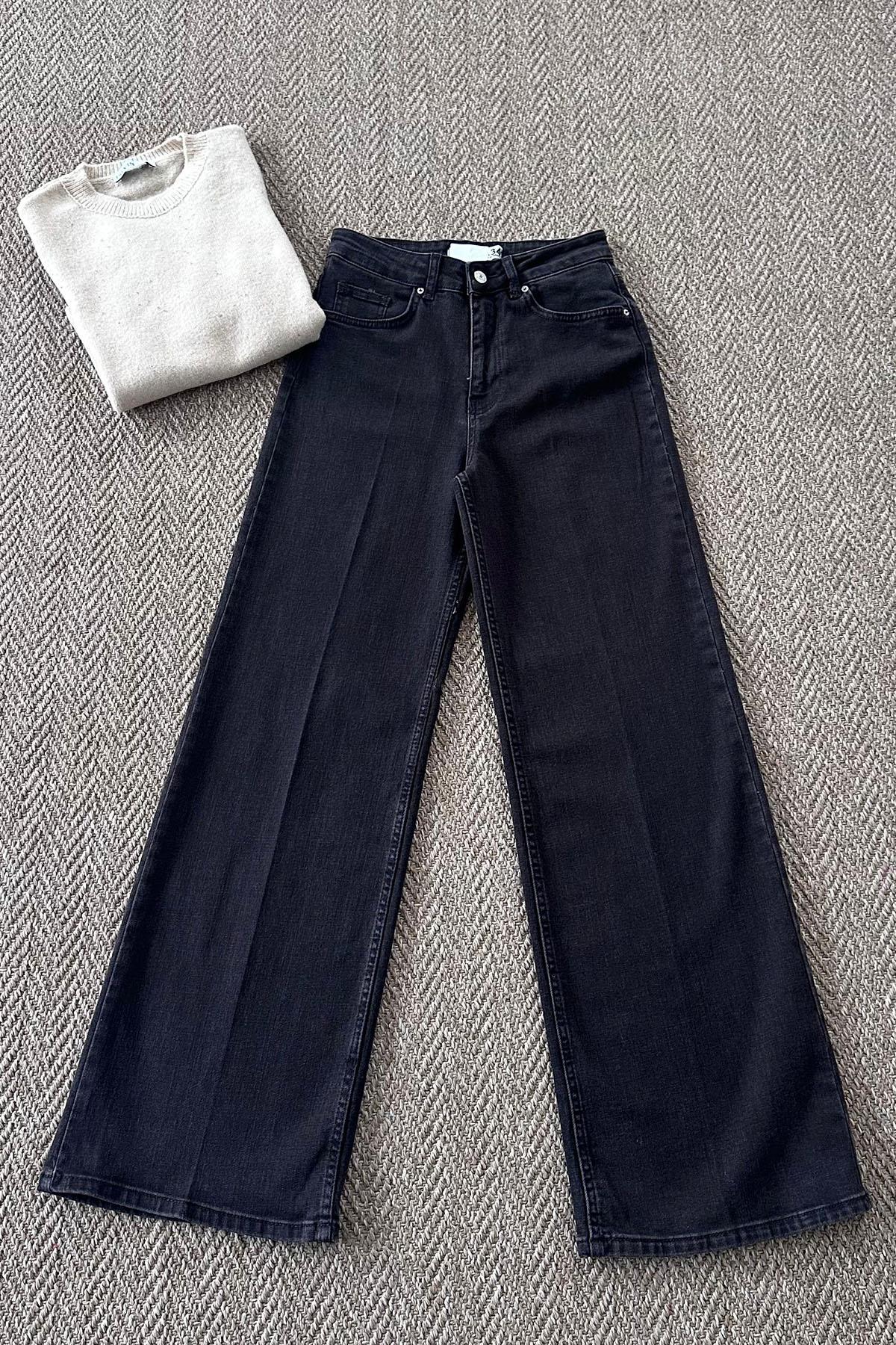 Kadın Fuul Lenght Wide Jean - KAHVE