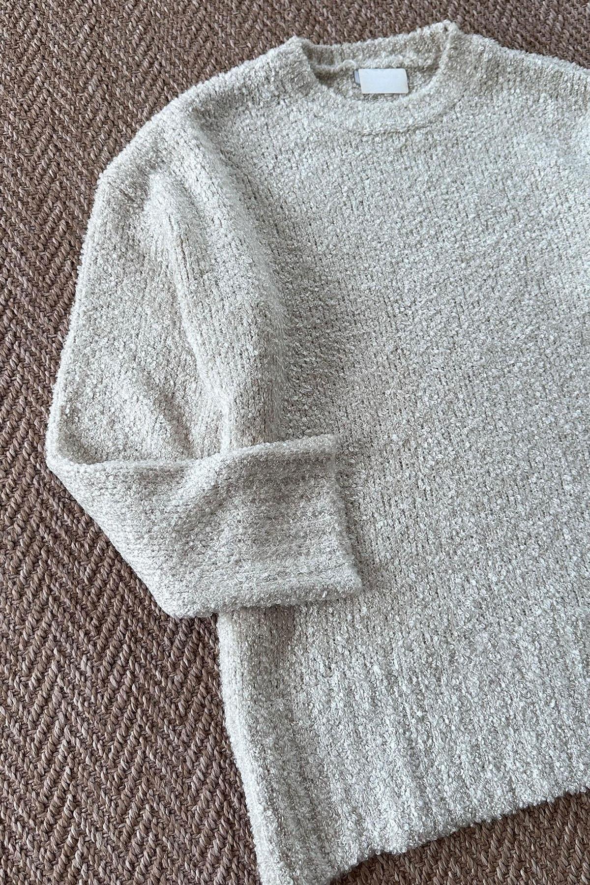 Kadın Oversize Pinterest Buklet Kazak - TAŞ
