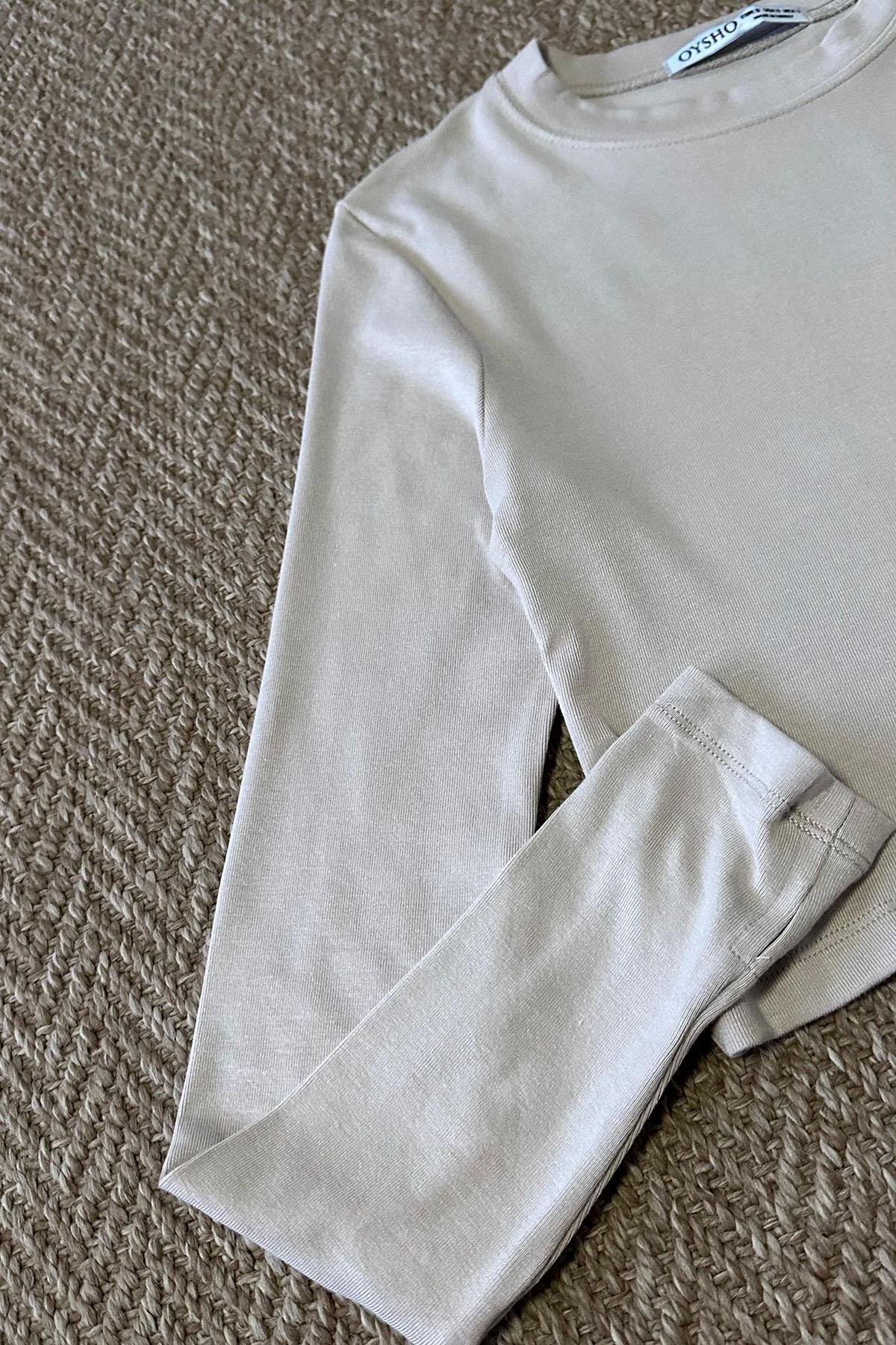 Kadın Parmak Geçirmeli Crop Body - TAŞ