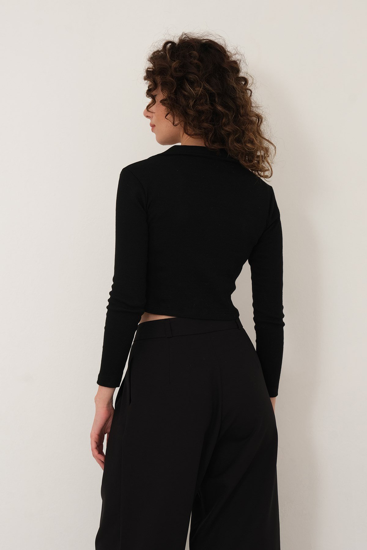 KADIN POLO YAKA UZUN KOLLU BODY