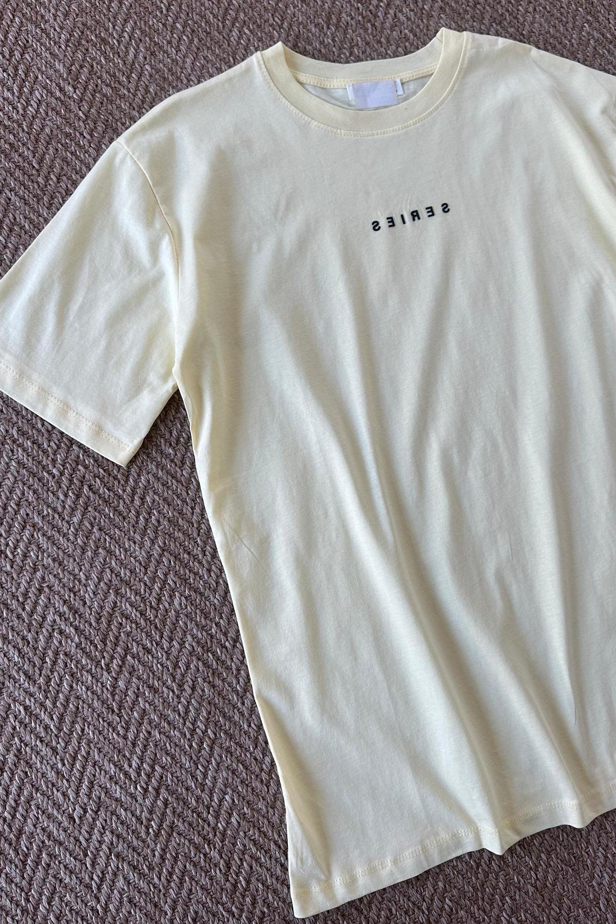 Kadın Series Kabartmalı Baskılı Tshirt - SARI