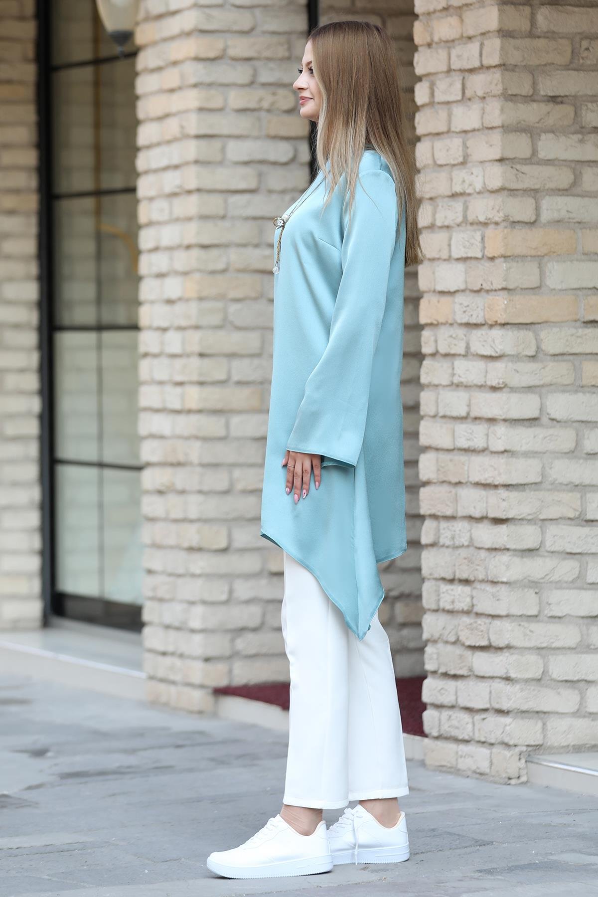 Armin Double Krep Kumaş Tunik - Mint