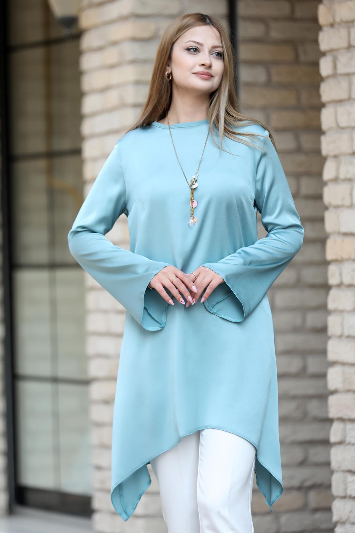 Armin Double Krep Kumaş Tunik - Mint