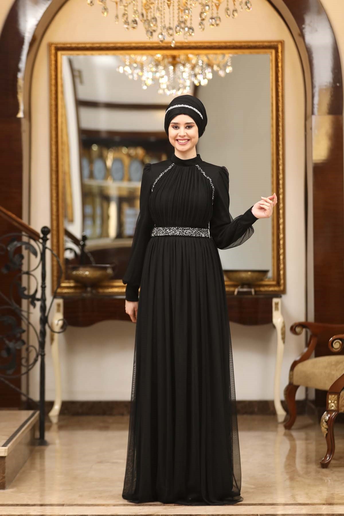 Efsane Tesettür Abiye Siyah
