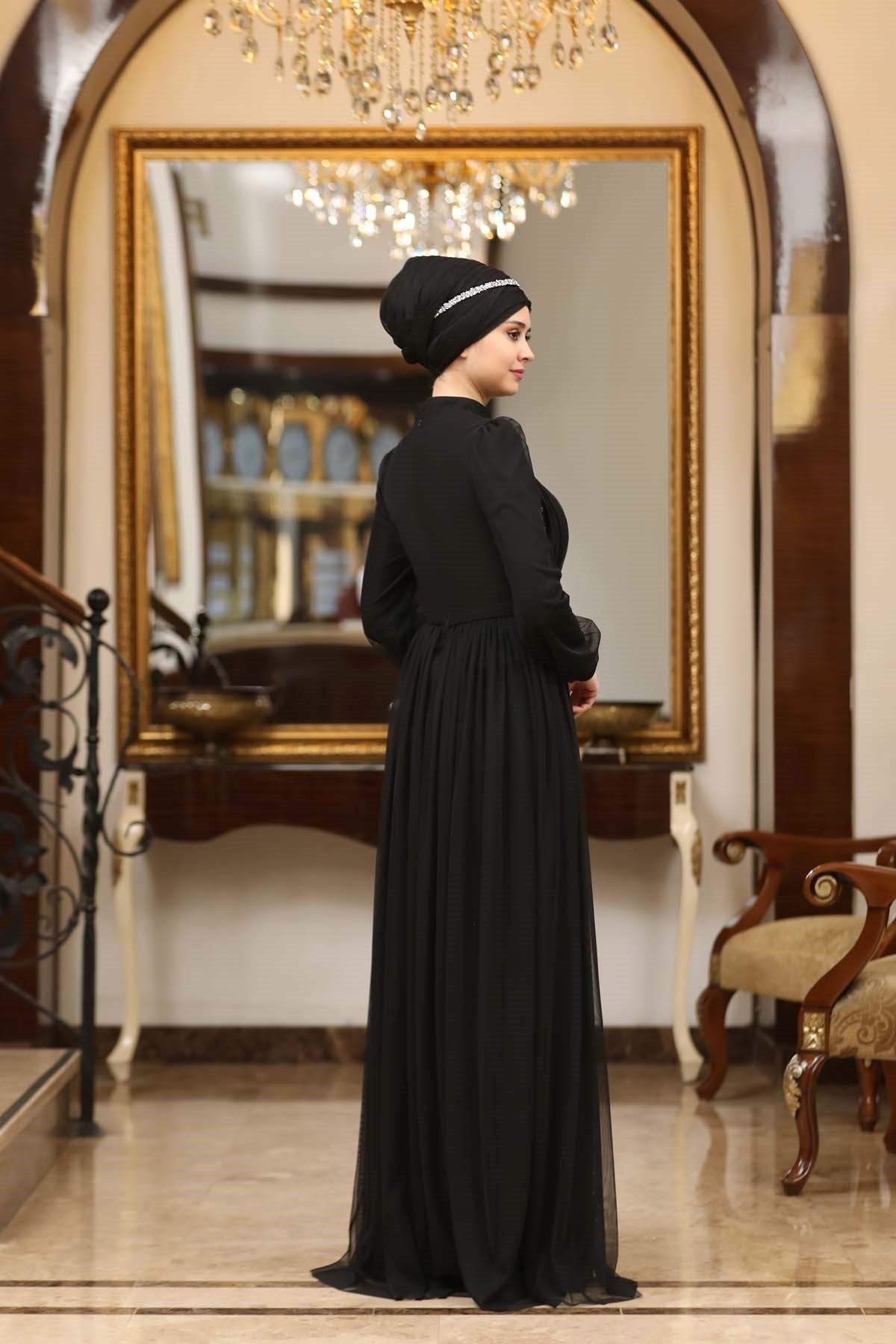 Efsane Tesettür Abiye Siyah