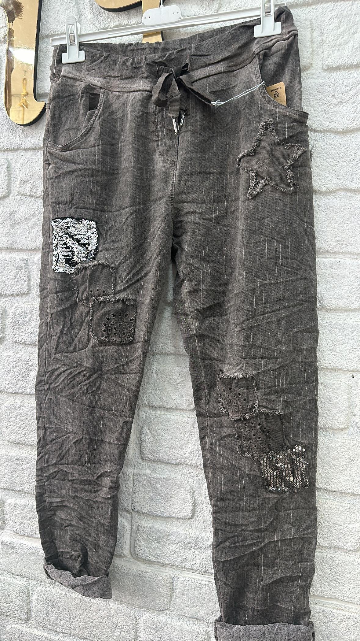 İthal Pantolon Yıldız Pul Desen 