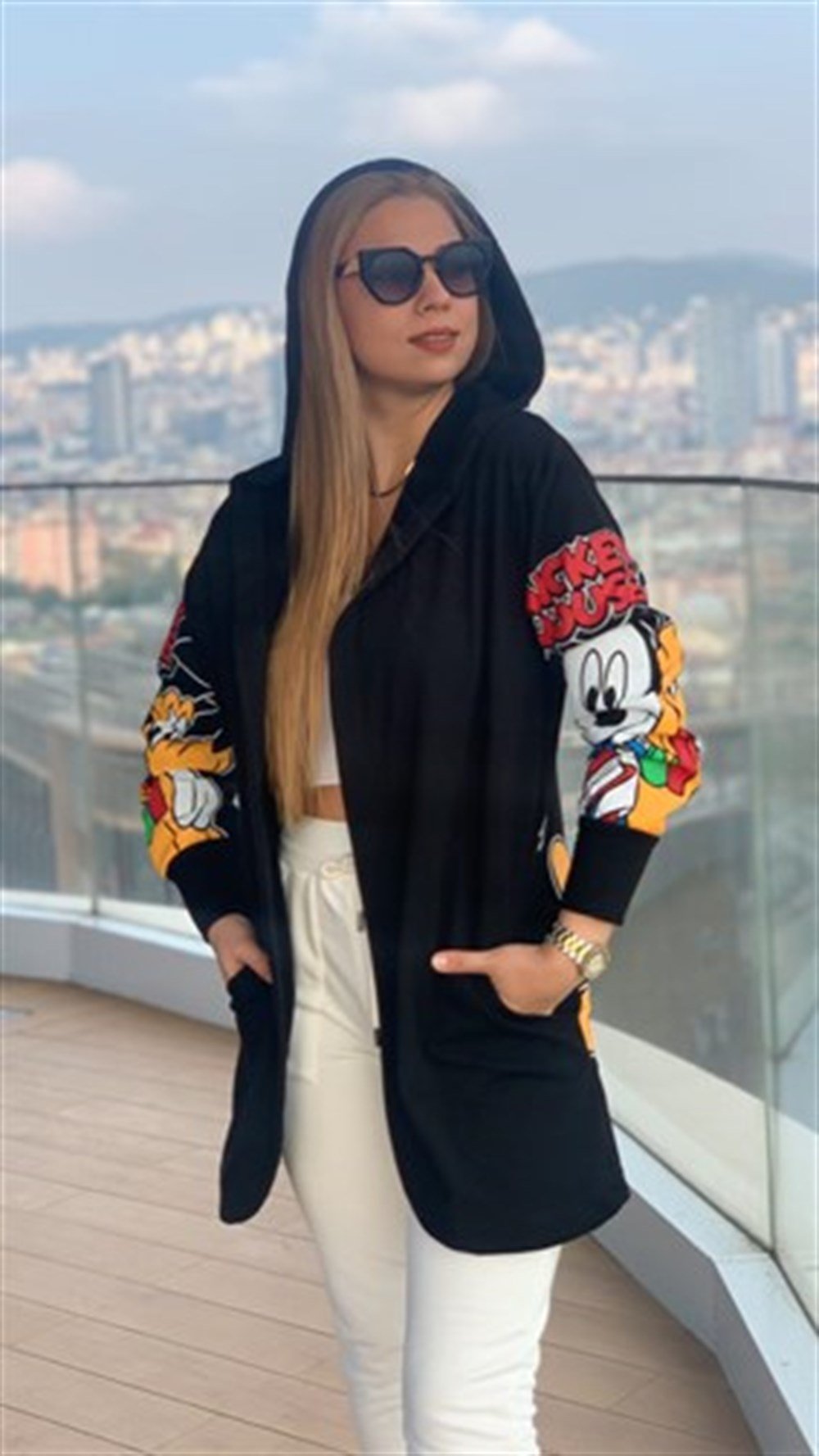 Kapşonlu Mickey Hırka