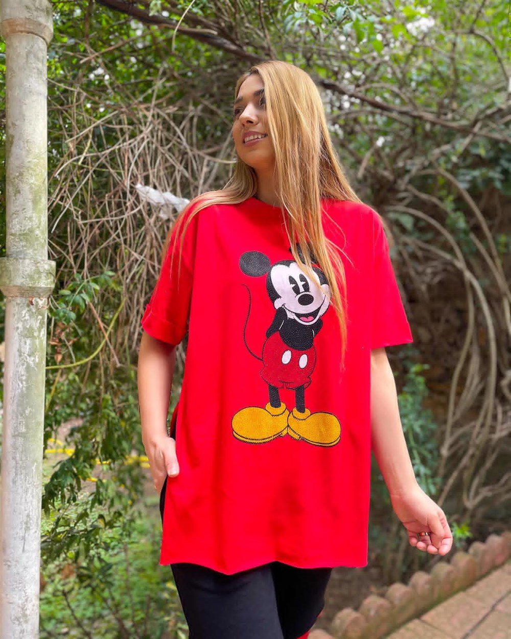 Mickey Taşlı T-shirt