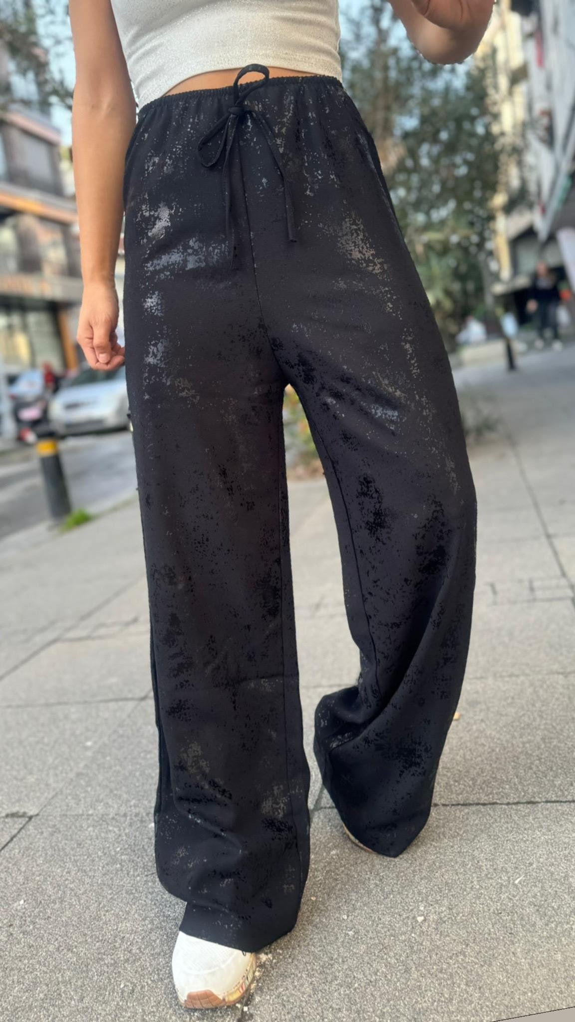 Siyah Desen Eşofman Alt 