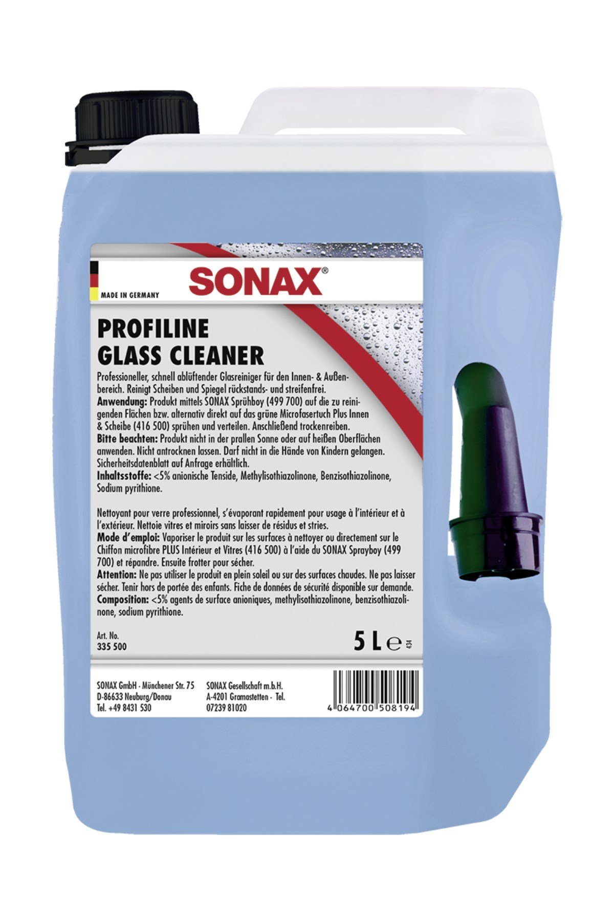 Sonax Prof. Cam Temizleyici 5 L