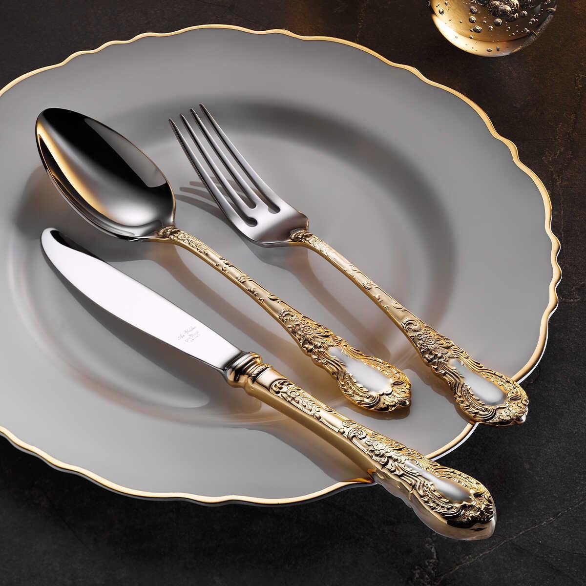 Aryıldız Çırağan Prestige Plus 89 Parça Gold Çatal Kaşık Bıçak Takımı 