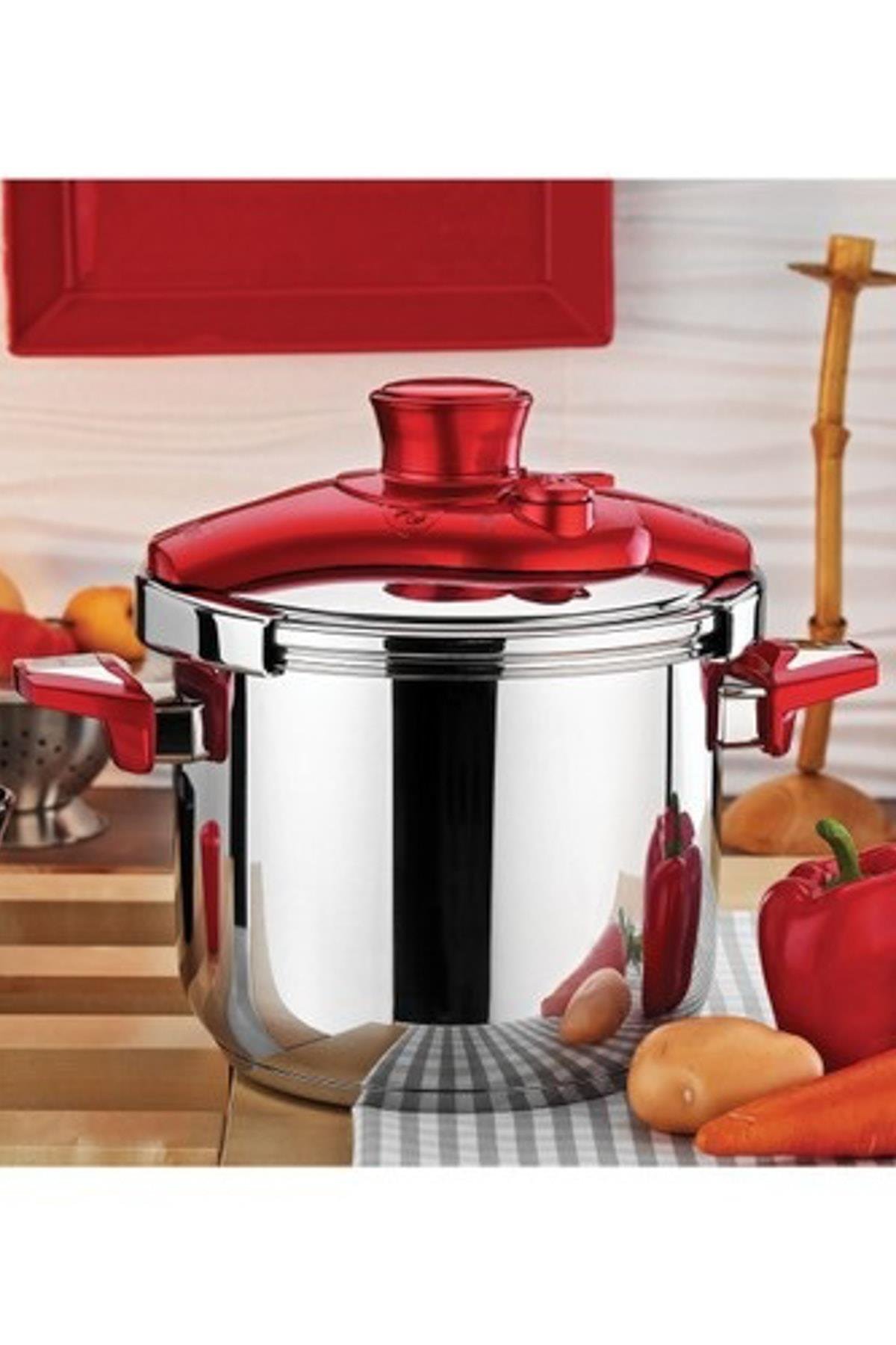Aryıldız De Luxe Red 5 Litre Platin Düdüklü Tencere 