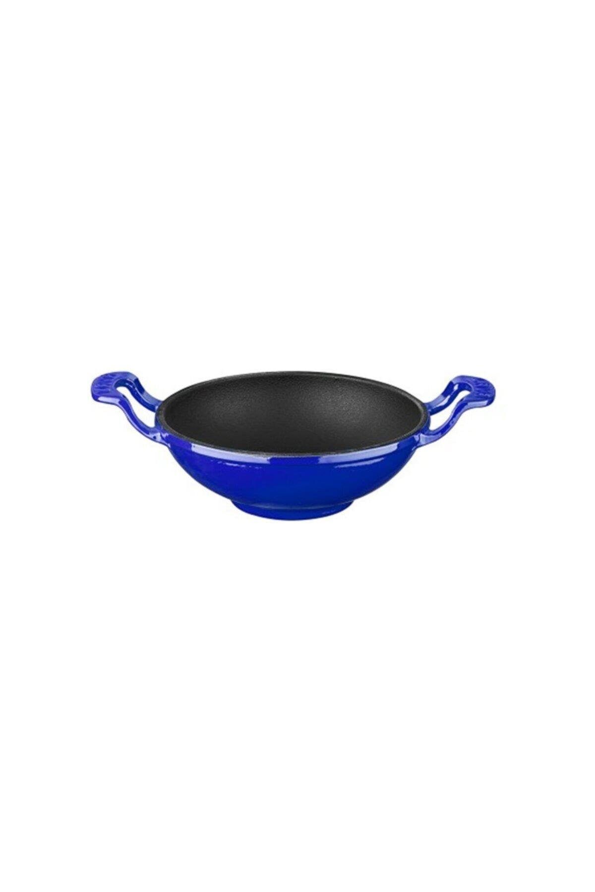 Lava Döküm Wok Tava 16 Cm Mavi Renk Çift Metal Kulplu LV WOK 16 K0 B 