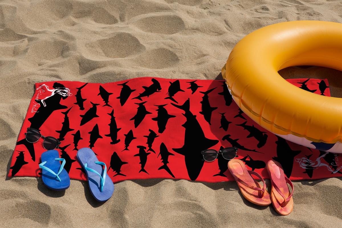 Shark Red Havlu