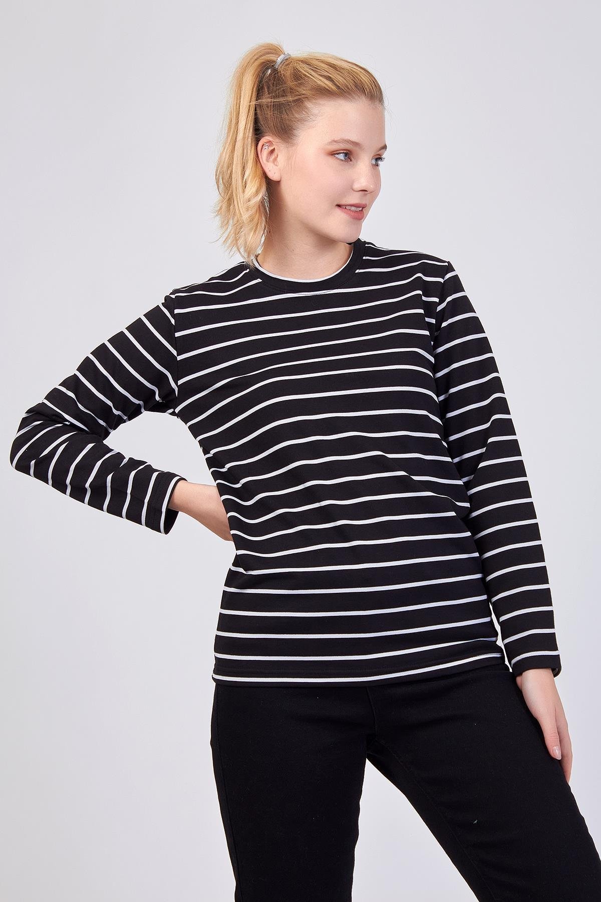 Black Striped Sweatshirt